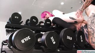Stuck shemale Lena Moon rimmed and sucks