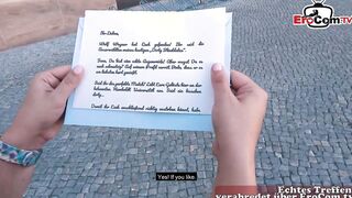 Real Blind date on street with german ugyl chick next door