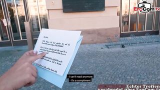 Real Blind date on street with german ugyl chick next door