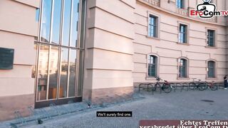 Real Blind date on street with german ugyl chick next door