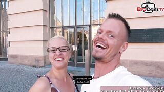 Real Blind date on street with german ugyl chick next door