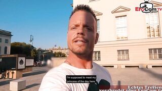 Real Blind date on street with german ugyl chick next door