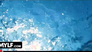 Mylf - Sizzling goddess Milfs Seduces Hunk Pool Guy To Join Them Into Hardcore Threesome