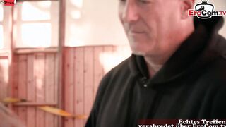 Personal Coach fucks his petite Cougar client into the locker room