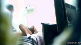 Spying on my plump mexican mom with a neighbor