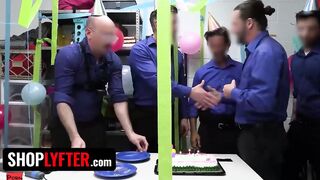 Shoplyfter - Blonde 18 year old Yo Caught Stealing For The Third Time And Getting Gang Bang By The Security Team