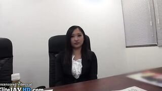 Japanese hairy secretary satisfies horny man
