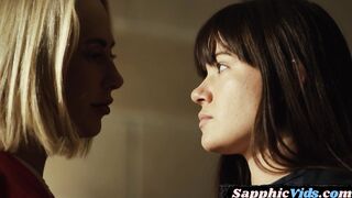Lez tribbing and pussyeating sex in the jail with babes