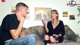 Slender older woman fucks inside her african leather high heels at the German roleplay