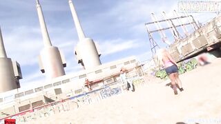 CHICASLOCA - Gigantic Juicy Hooters Argentinian hot Blondie Fesser Getting Assfucked On The Beach - MAMACITAZ