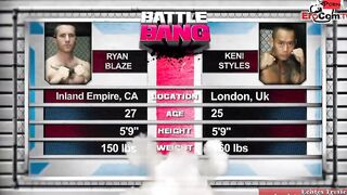 Blonde hoe with natural breasts fucks the boxing champ