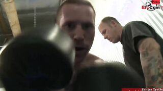 Blonde hoe with natural breasts fucks the boxing champ
