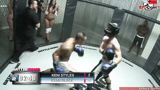 Blonde hoe with natural breasts fucks the boxing champ