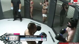 Blonde hoe with natural breasts fucks the boxing champ