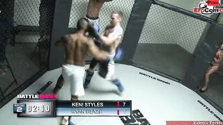 Blonde hoe with natural breasts fucks the boxing champ