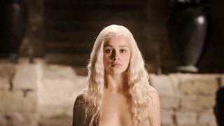Emilia Clarke Nude getting into a Tub