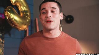 Roman gives Andrew a kiss and a hard butt-fuck