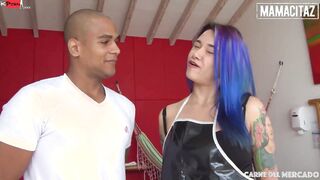 Colored Haired Latina (Charlotte Franco) Oiled Up & Prepared For Hard Sex - CARNE DEL MERCADO
