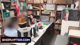 Pure Barely Legal Naiomi Mae Suspected inside Shoplifting and taken in the Backroom