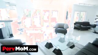 Tied Up And Blindfolded Mom Syren De Mer Sucks Stepson's Dick
