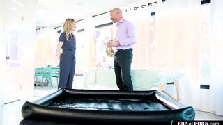 Masseuse is fucked by rival parlor owner