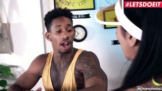 HORNYHOSTEL - Long Boobed Pizza Delivery Women Julia De Lucia Delivers her Gigantic Ass to big black cock Client