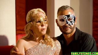Masquerade party turns into a wild orgasmic group orgy