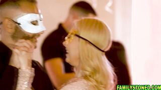 Masquerade party turns into a wild orgasmic group orgy