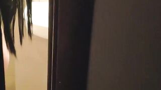 Spied on sister inside the bathroom and an erection began.