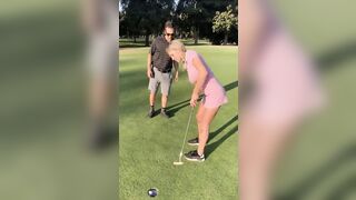 We just meeting this chick having fun golf