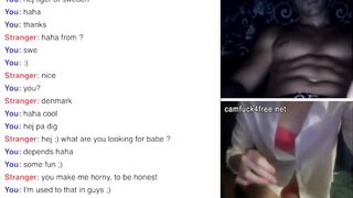 Slender Cutie helps dude to jerk off