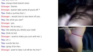 Slender Cutie helps dude to jerk off