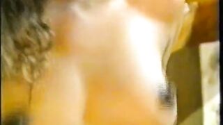 Bombshell european black Sabrine retro double penetration porn