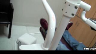 Beauty young dentist with incredible hooters fucks patient