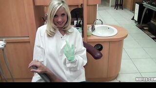 Beauty young dentist with incredible hooters fucks patient