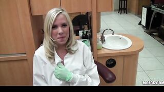 Beauty young dentist with incredible hooters fucks patient