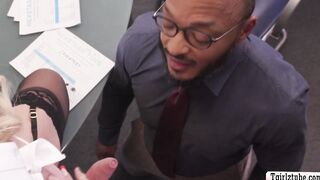 Transgender boss analed by black in office