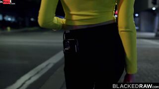 BLACKEDRAW Petite Blonde Coco squirts all over Isiah's big black cock