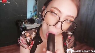 Practicing for my bf on a sex dildo