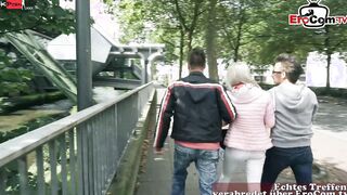 German Anal 3some with 2 lucky Men and a blonde Hoe inside Panties