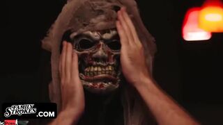 Family Rubs - Turned On Stepsisters Share Dick On Halloween