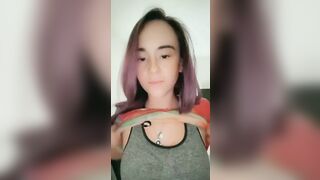 Busty hotties flash their big juicy tits for the camera