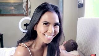 Big Haired oriental Jada Kai Sucks her Man every Day during Quarantine