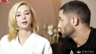 NURUMASSAGE Haley Reed Offers Him A Slidy Soapy Dripping Massage With Her Tight Pussy