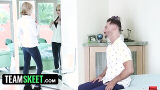 TeamSkeet - Sexual Step Daughter Lures Her Step Daddy With Nudies While Her Step Cougar Is Next To Her