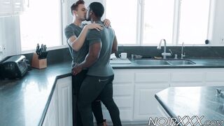 Black gay stud with perfect ass fucks his lover passionately