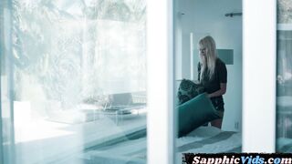 Lesbian MILF with glasses seduces 19yo slutty lesbian