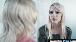 Lesbian MILF with glasses seduces 19yo slutty lesbian
