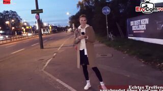 Thin german red haired bitch meet and pounded on street for real sexdate