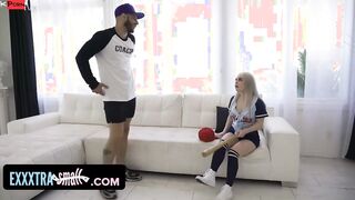 Cute Blonde Hottie Needs Baseball Lessons But Instead Her Gigantic